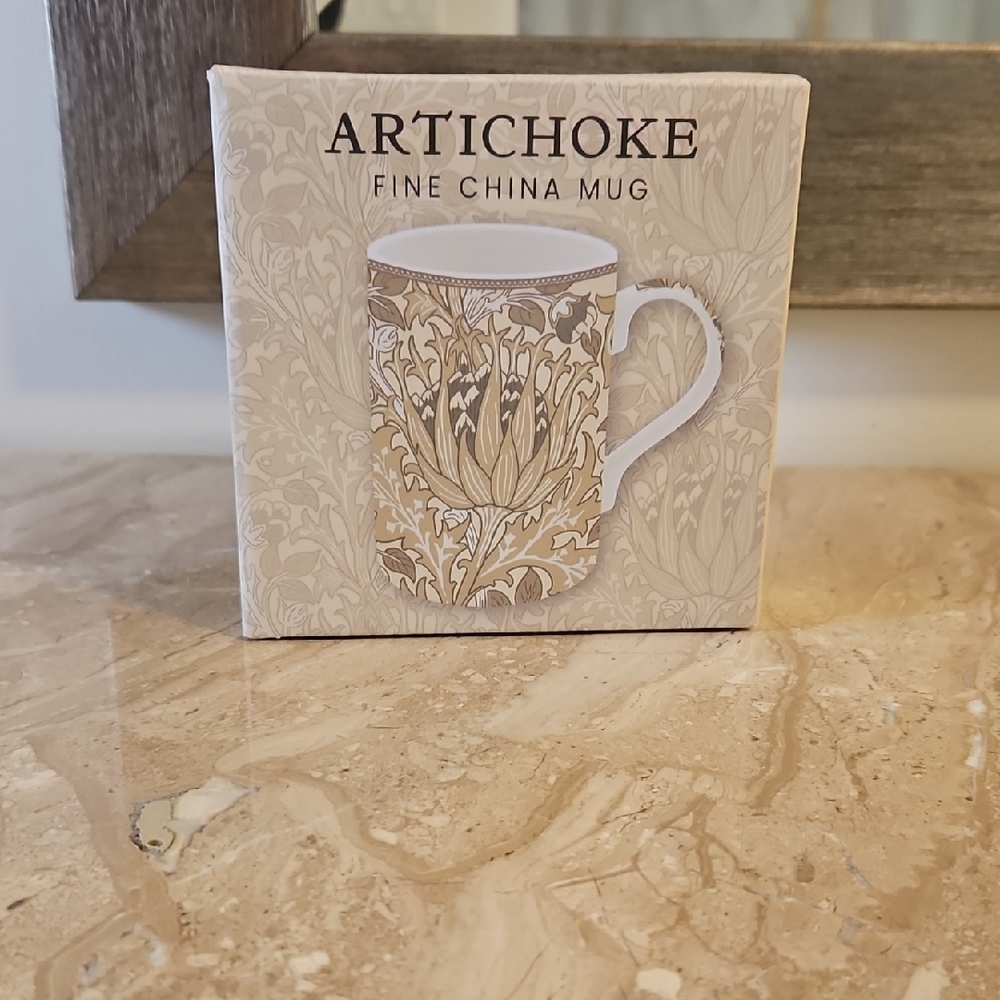 William Morris Artichoke Fine China Mug In Gift Box